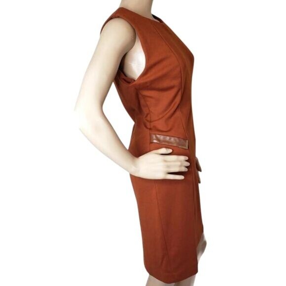 Premise Womens Sleeveless Rust Sheath Dress Size 8 Fall Fashion classic classy - Picture 3 of 6